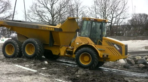 Dumper in coast dredging project Video stock 348659