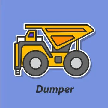 Dumper color flat icon. Stock Illustration