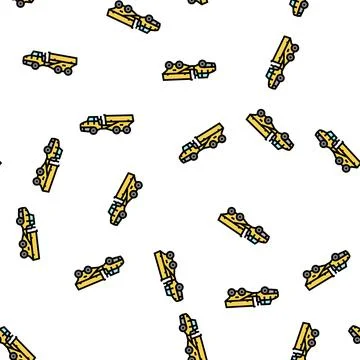 Dumper construction car vehicle vector seamless pattern Illustrazione stock