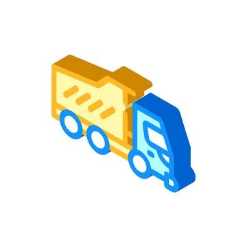 Dumper truck isometric icon vector isolated illustration Illustrazione stock