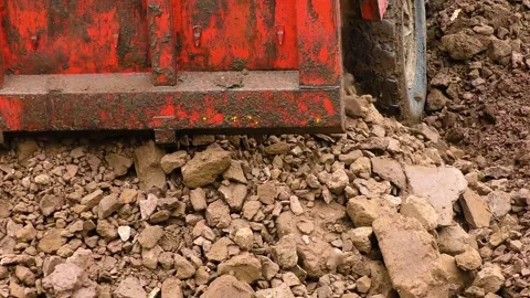 Dumper truck unloading soil at construction site. Stock Footage 222585239