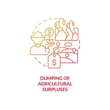 Dumping of agricultural surpluses red gradient concept icon Stockillustratie