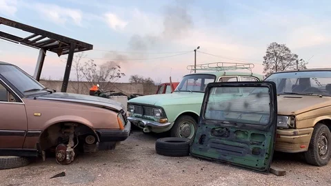 Dumping cars Stock Footage 106179638