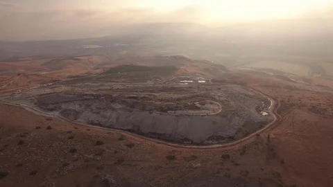 Dumping ground wide aerial 4K Vídeo Stock 74486629