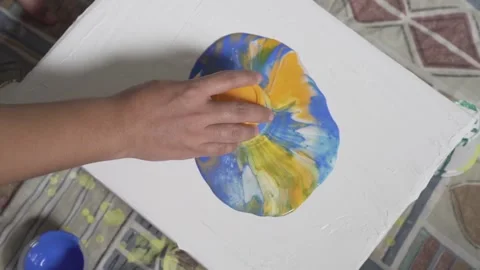 Dumping Paint onto a Canvas Stock-Footage 139264839
