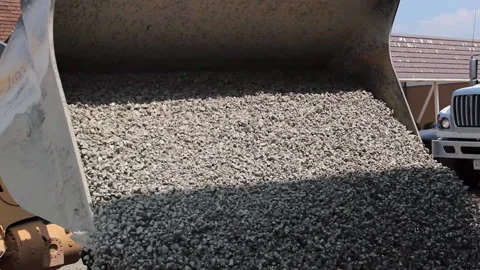 Dumping Rock, CU, Front End Loader Stock Footage 168907597