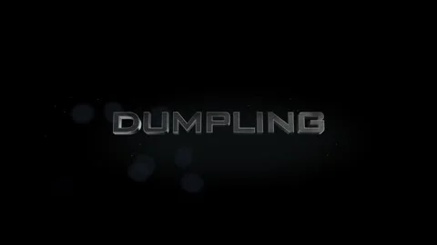 Dumpling 3D title metal text on black alpha channel background Stock Footage 257065718