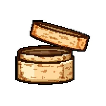 Dumpling bamboo steamer pixel art vector illustration Stock Illustration
