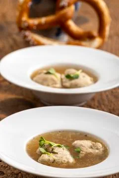 Dumpling in broth Stock Photos
