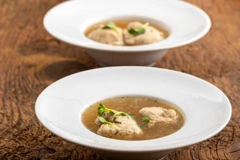 Dumpling in broth Stock Photos