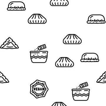 Dumpling Delicious Meal Recipe vector seamless pattern イラスト素材
