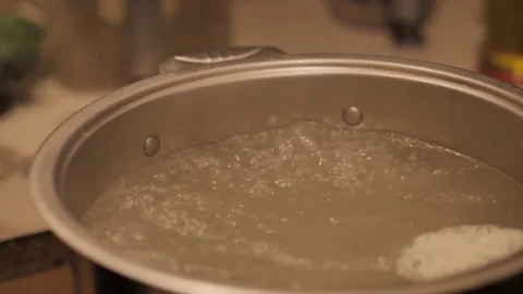 Dumpling drop in boiling water. 4K Video stock 82860250