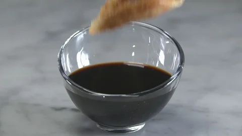 Dumpling Dropping Into Soy Sauce HD Video Stock Footage 90299746