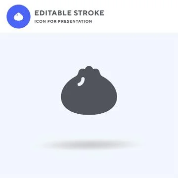 Dumpling icon vector, filled flat sign, solid pictogram isolated on white, logo Stock Illustration
