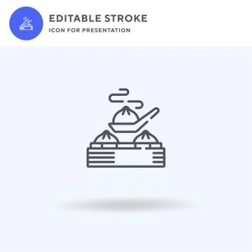 Dumpling icon vector, filled flat sign, solid pictogram isolated on white, logo Stock Illustration