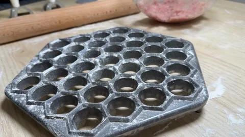 Dumpling Mold Preparation Stock Footage 319021284
