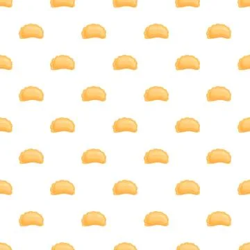 Dumpling snacks food seamless pattern on white background Stock Illustration