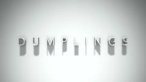 Dumplings 3D title animation with shadows on a white background Stock Footage 297796382
