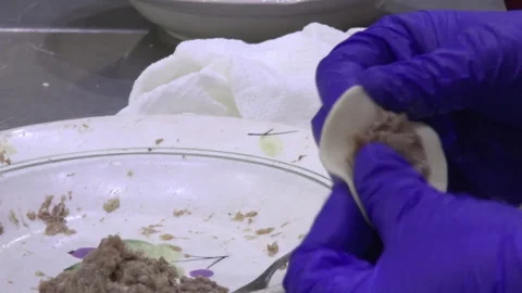Dumplings are made in production Stock Footage 297194227