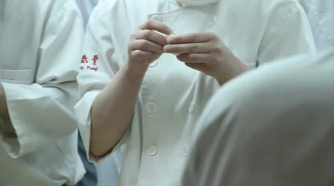 Dumplings being hand made in Beijing, China. 3 Stock-Footage 5161672