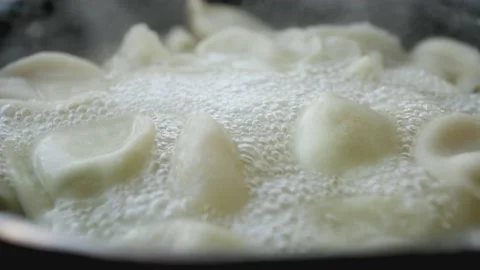 Dumplings in boiling water Stock Footage 234164269