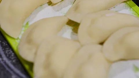 Dumplings With Cottage Cheese Stock Footage 81757593