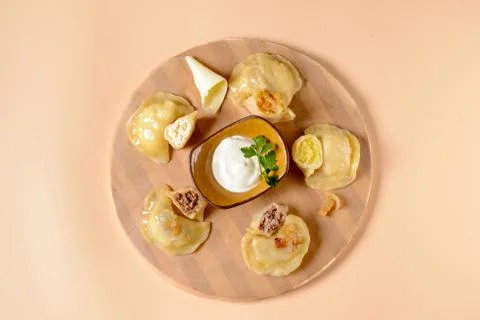 Dumplings with different fillings Stock Photos