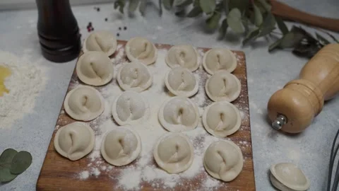 Dumplings in flour Video stock 268576284