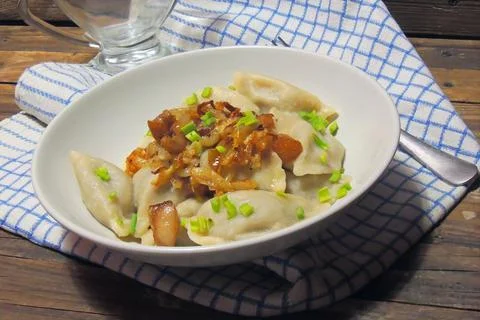 Dumplings with greaves Foto stock
