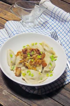 Dumplings with greaves Foto stock
