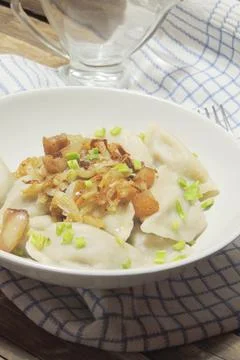 Dumplings with greaves Foto stock