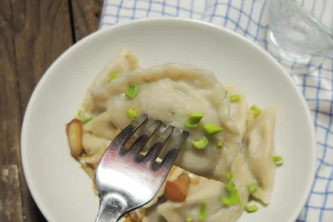 Dumplings with greaves Foto stock