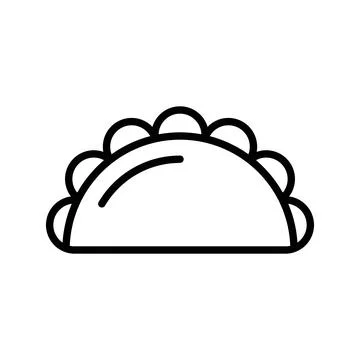Dumplings icon linear logo mark in black and white Stock Illustration