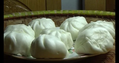 Dumplings on a plate Stock Footage 295010863