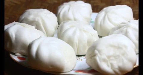 Dumplings on a plate Stock Footage 295011401