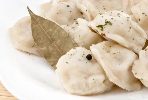 Dumplings on plate Stock Photos