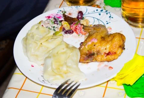 Dumplings on a plate Stock Photos