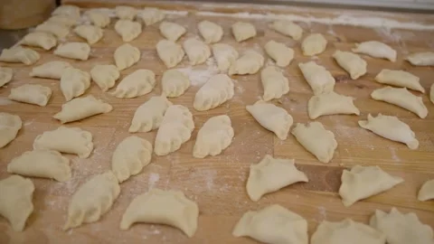  dumplings, preparing dumplings, making dumplings, Stock Footage 170828719