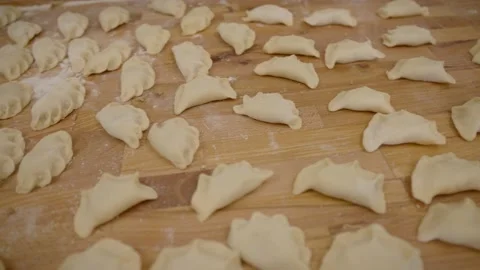 Dumplings, preparing dumplings, making dumplings, Stock Footage 170828732