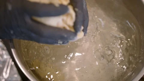 Dumplings, preparing dumplings, making dumplings,putting dumplings in boiling wa Stock Footage 170828940