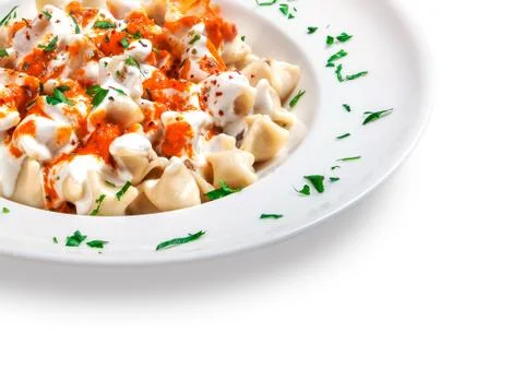 Dumplings with sauce Stock Photos
