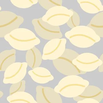 Dumplings seamless patetrn. Vector background of food. Russian traditional fo Stock Illustration