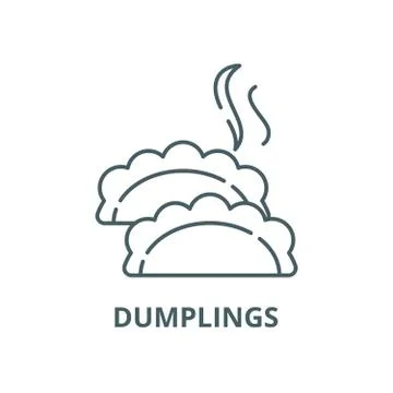 Dumplings vector line icon, linear concept, outline sign, symbol Stock Illustration