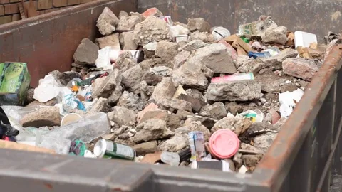 Dumpster with construction Stock Footage 69188161