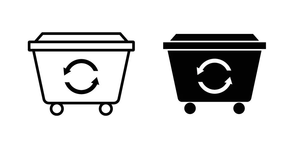 Dumpster icon set. Vector EPS 10 Stock Illustration