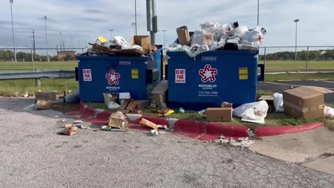 Dumpster Overflow of Trash Stock Footage 293246124