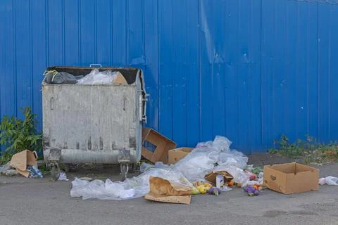 Dumpster Trash at Street Stock Photos