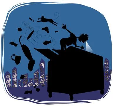 Dumpstering, illustration Stock Illustration
