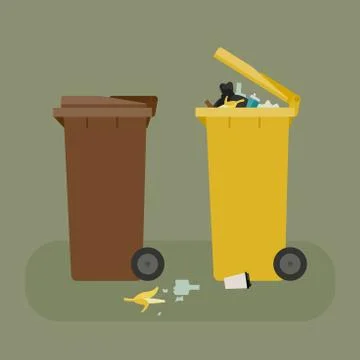 Dumpsters with garbage Stock Illustration