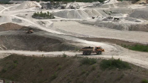 Dumptruck in open pit Stock Footage 22514773